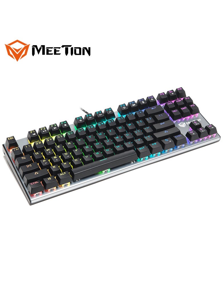 MEETION TKL RGB Backlit Multimedia Blue Switch Mechanical Gaming Keyboard MK04 Full key Anti-ghosting RGB chroma Backlit customizable High-quality macro mechanical switch