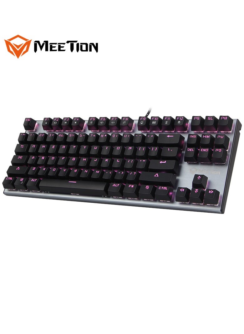 MEETION TKL RGB Backlit Multimedia Blue Switch Mechanical Gaming Keyboard MK04 Full key Anti-ghosting RGB chroma Backlit customizable High-quality macro mechanical switch