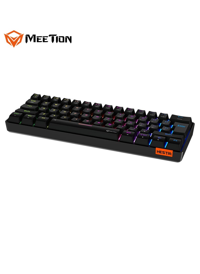 MEETION Dual Mode Bluetooth 60% Gaming Keyboard MK005BT Full keys anti-ghosting RGB Chromatic Backlight Wired/Bluetooth Dual Mode Mechanical