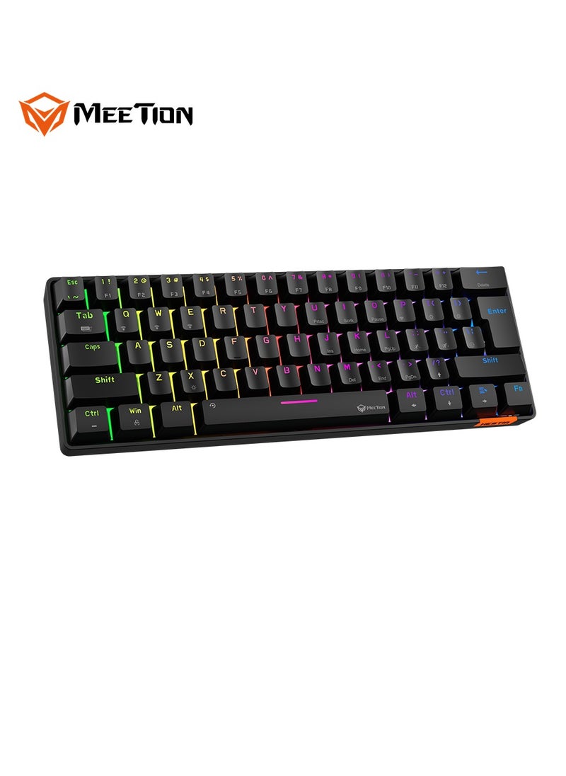 MEETION Dual Mode Bluetooth 60% Gaming Keyboard MK005BT Full keys anti-ghosting RGB Chromatic Backlight Wired/Bluetooth Dual Mode Mechanical