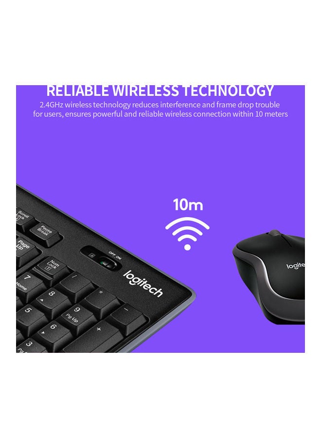 Wireless Keyboard And Mouse Set Black