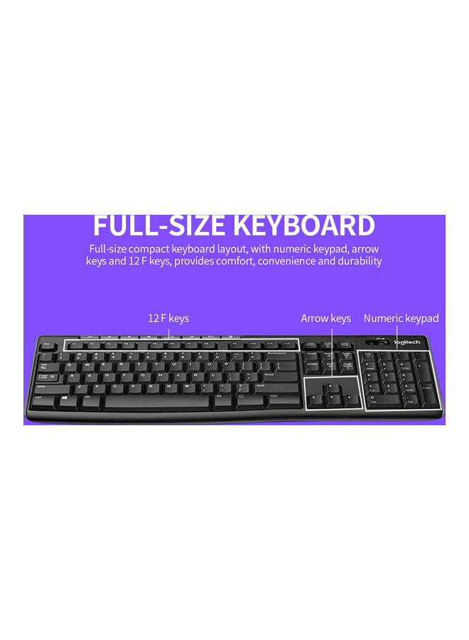 Wireless Keyboard And Mouse Set Black