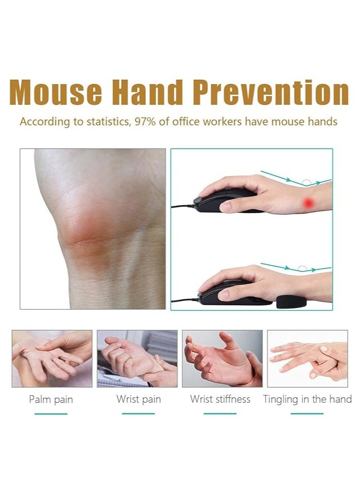 2PCS Pad Cushion Gliding Wrist Support - Ergonomic Mouse Wrist Rest Moves with Mouse for Keyboard and Mouse, Smoth Gliding Wrist Rest for Office Computer, Laptop, Wrist Pain Relief (Black)