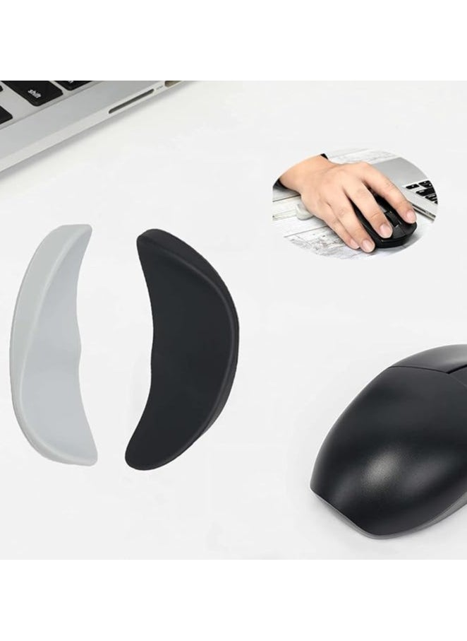 2PCS Pad Cushion Gliding Wrist Support - Ergonomic Mouse Wrist Rest Moves with Mouse for Keyboard and Mouse, Smoth Gliding Wrist Rest for Office Computer, Laptop, Wrist Pain Relief (Black)