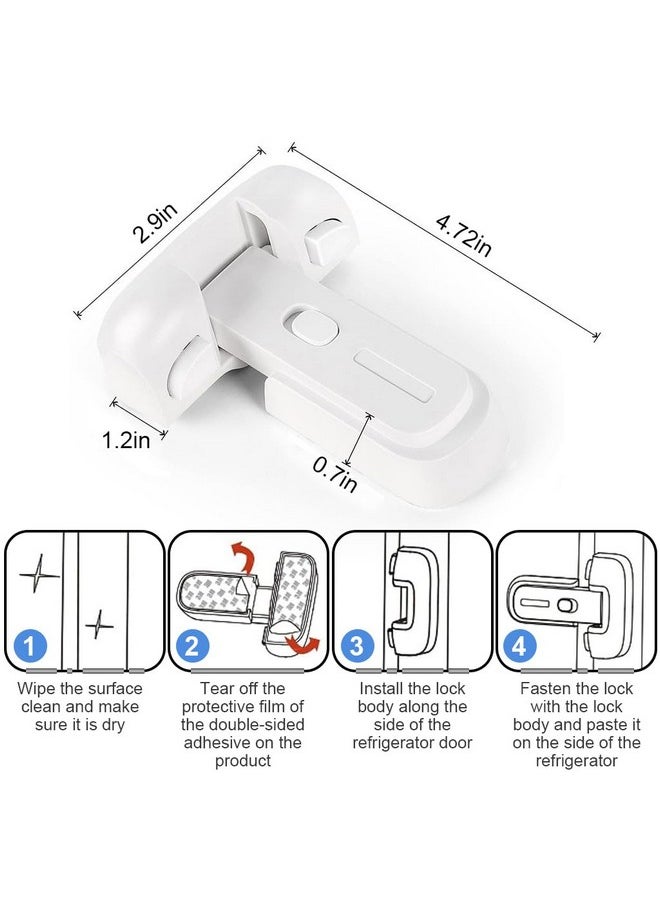 ® Fridge Locks Child Proof Baby Proofing Products Easy Cabinet Door Lock Baby Safety Products Refrigerator Single Door Self-Adhesive Fridge Lock Kitchen Accessories Items, White, 1 Count