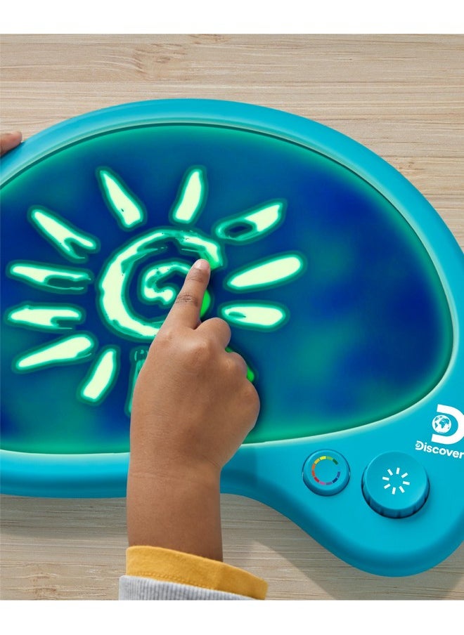 Discovery™ Mess-Free Glow Palette - Interactive Light-Up Art Pad With 12 Colors & Musical Play| Painting & Drawing Tablet| Travel Art Activity Kit| Arts & Crafts Toy For Kids Boys Girls Ages 4+