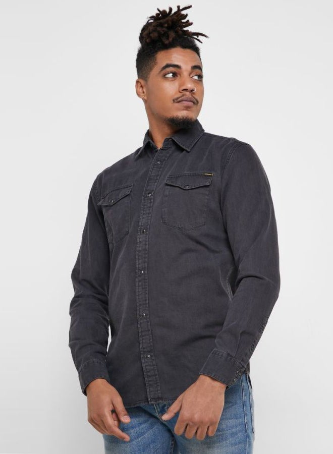 Collared Neck Sheridan Shirt Black