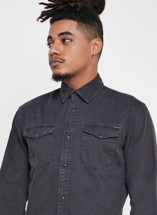 Collared Neck Sheridan Shirt Black