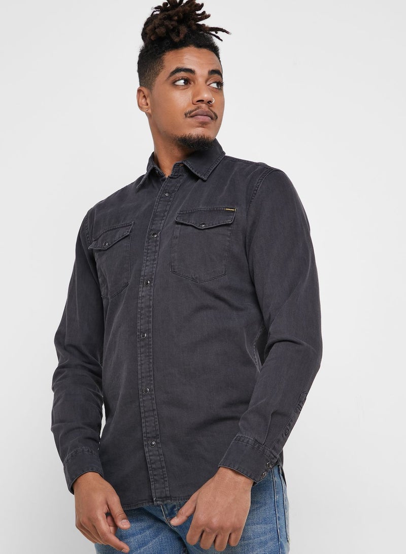 Sheridan Slim Fit Denim Shirt Dark grey