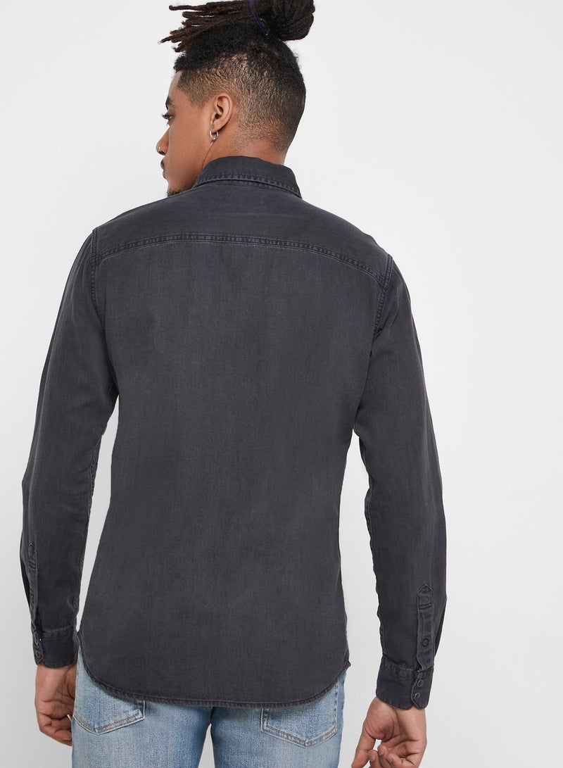 Sheridan Slim Fit Denim Shirt Dark grey