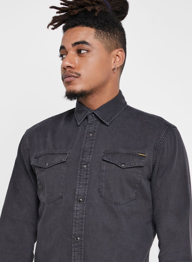 Sheridan Slim Fit Denim Shirt Dark grey