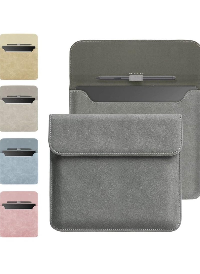 Leather Magnet Case Sleeve Compatible with Remarkable Paper Pro 11.8 inch 2024 eReader Sleeve Case for Remarkable Paper Pro 11.8'' (Gray)