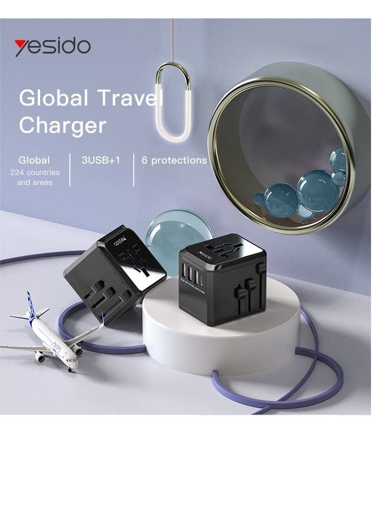 Universal adapter worldwide charger for UK/EU/US/AUS plug