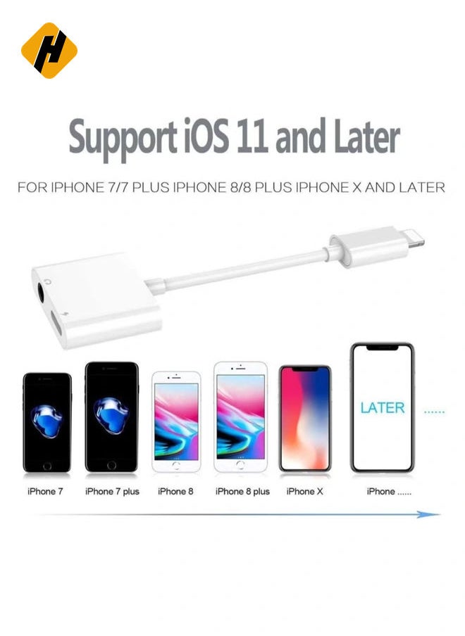 Headphone Jack Adapter for iPhone Car Charger 3.5mm Aux Earphone Audio Splitter and Charge Connector for iPhone 7/8/X/7 Plus/8 Plus/XS MAX