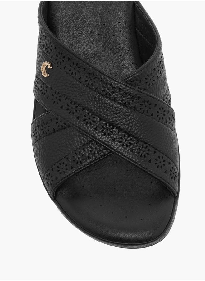 Lazer Cut Slip-On Sandals