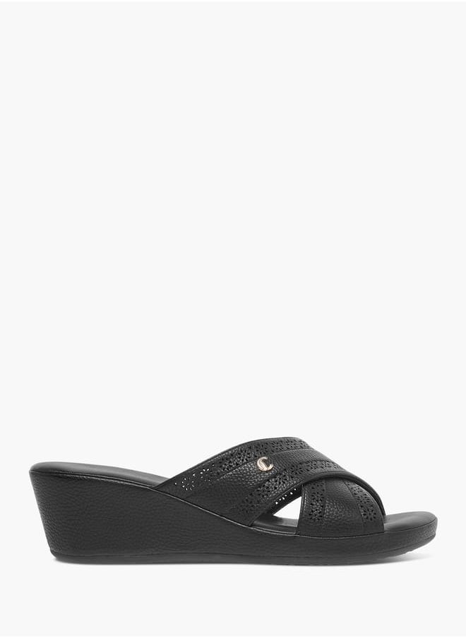 Lazer Cut Slip-On Sandals