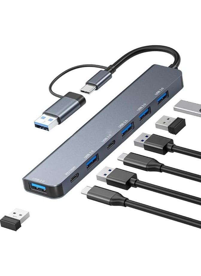 USB Hub,USB Splitter for Laptop,Multiport USB 3.0 Hub,Multi USB Port Expander,Type-c data transmission and power interface,Transfer 5 Port USB Hub Compatible with Windows,Mac,Printer,Mobile HDD