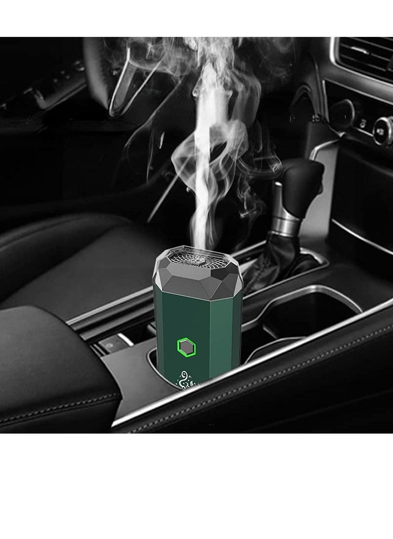 Car Electric Incense Portable USB Rechargeable Aroma Diffuser Bakhoor Burner Wood (Green)