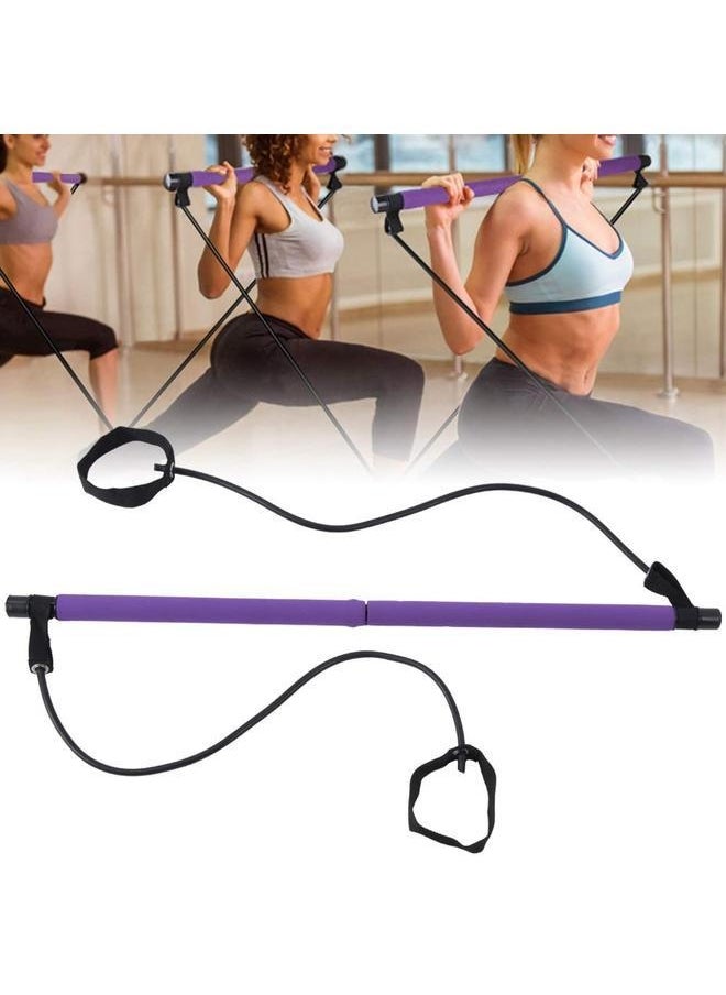 At Home Workout Equipment Resistance Bands with Bar Pilates Kit Multifunctional Pilates Bar for Women & Men Portable Exercise Bar for Gym, Home Fitness，Portable Pilates Yoga Belt