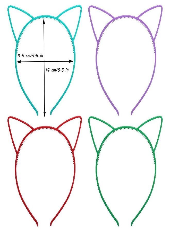 Tbestmax 24 Cat Ear Headbands Plastic Hairbands Hair Hoops Party Costume Daily Decorations Party Bunny Cat Bow Headwear Cats Accessories for Women Girls Daily Wearing and Party Decoration