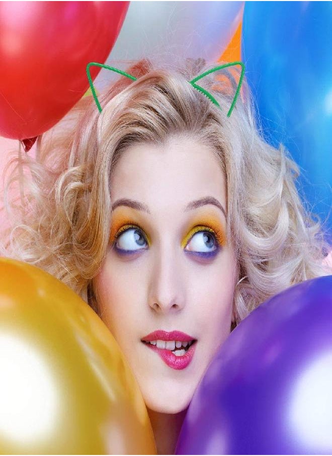 Tbestmax 24 Cat Ear Headbands Plastic Hairbands Hair Hoops Party Costume Daily Decorations Party Bunny Cat Bow Headwear Cats Accessories for Women Girls Daily Wearing and Party Decoration