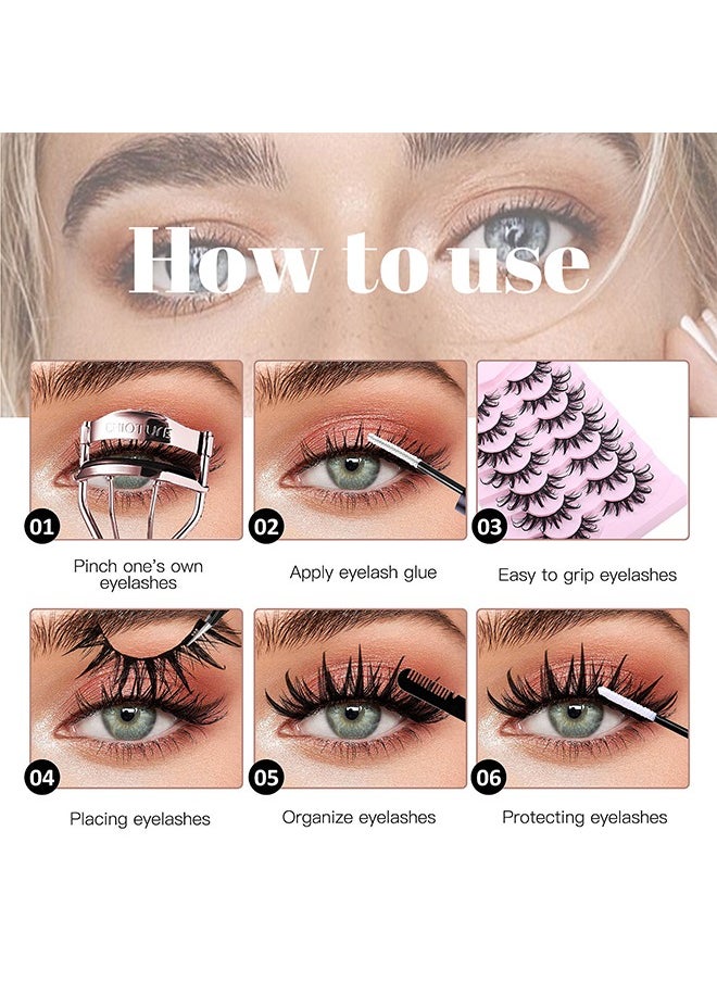 Manga Lashes 10 Pairs Natural Look Fluffy False Eyelashes That Look Like Individual Cluster Lashes Soft Wispy Manhua Eyelashes