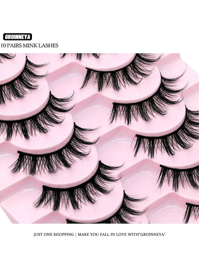 Manga Lashes 10 Pairs Natural Look Fluffy False Eyelashes That Look Like Individual Cluster Lashes Soft Wispy Manhua Eyelashes