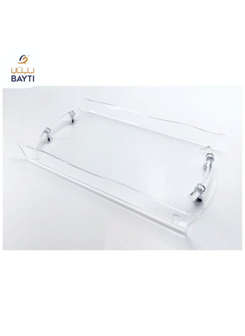 Sunflower Zigzag Tray with Clear/Silver/Gold Handle Meduim size