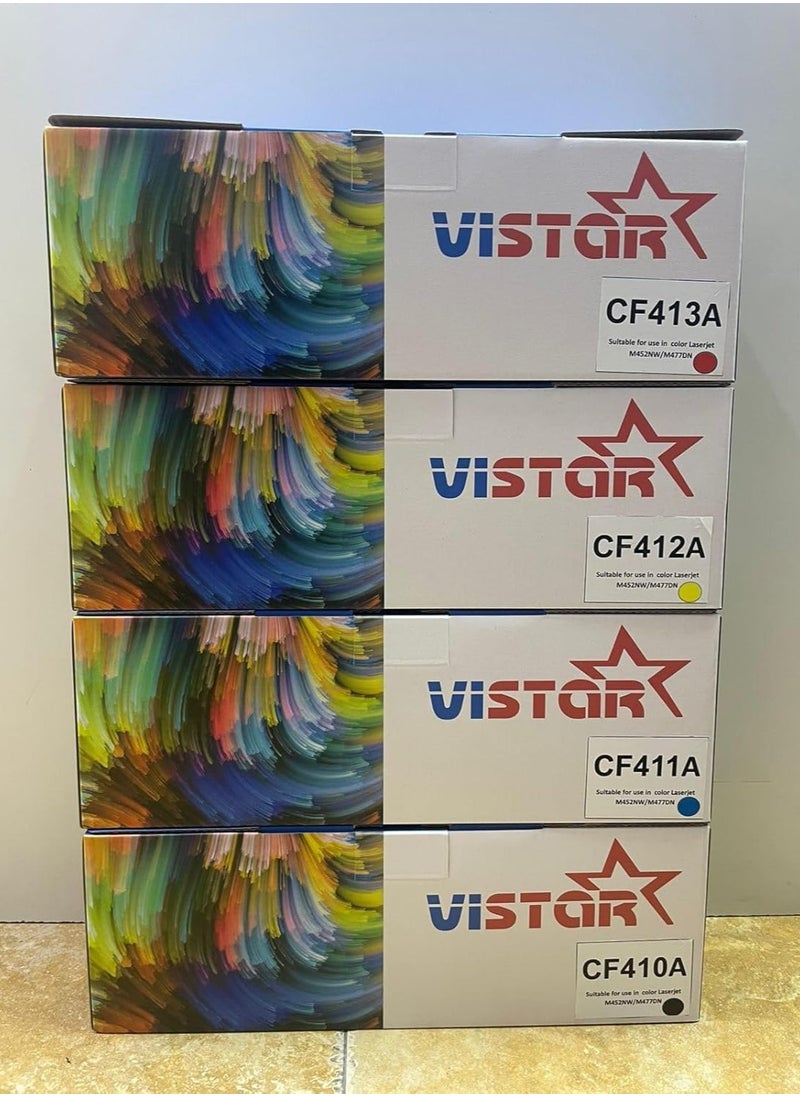 VISTAR 410A Compatible Colour Toner Cartridge Set, CF410A, CF411A, CF412A, CF413A