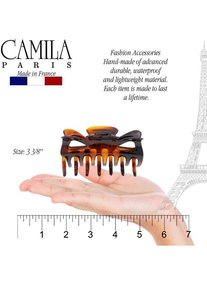 Paris Cp42 French Hair Clip For Women, 3.5 Inch Tortoise For Thick Volume Hair, Girls Hair Claw Clips Jaw, Durable Styling Hair Accessories For Women, Strong Hold No Slip Grip, Made In France