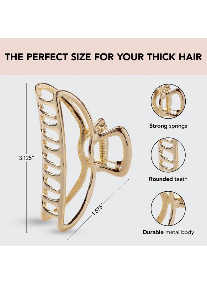 Gold Metal Claw Clips, Large Hair Clips For All Hair Types, Hair Claw Clip, Cute Claw Clips For Girls And Women, Hair Claw, Strong Hair Clips, Claw Clip, 1 Piece