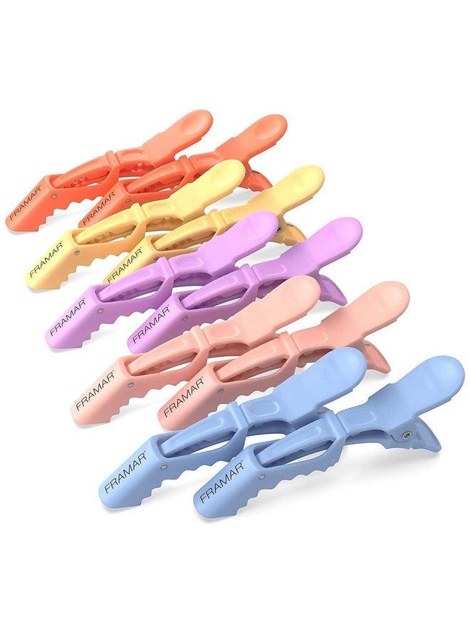 Pastel Alligator Hair Clips 10 Pack - Professional Styling Clips For Hair, Salon Quality Plastic Alligator Clips