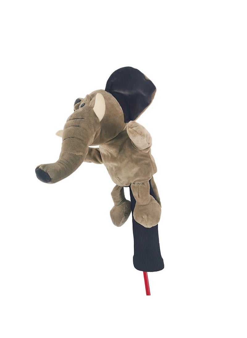 Cartoon Cute Golf Club Cover No. 1 Wood Club Cap, Soft Animal Golf Head Cover, Male And Female Golfer Gift And Golf Bag Accessories (Elephant)