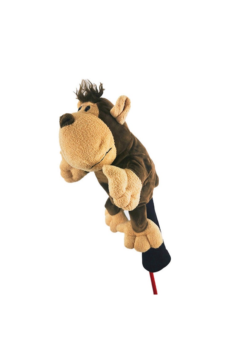 Cartoon Cute Golf Club Cover No. 1 Wood Club Cap, Soft Animal Golf Head Cover, Male And Female Golfer Gift And Golf Bag Accessories (Monkey)