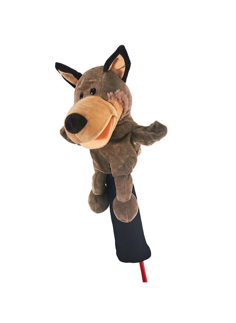 Cartoon Cute Golf Club Cover No. 1 Wood Club Cap, Soft Animal Golf Head Cover, Male And Female Golfer Gift And Golf Bag Accessories (Big Bad Wolf)