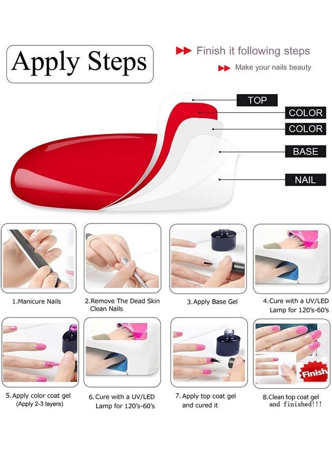 15Ml No Wipe Top Coat Base Coat Soak Off Uv Led Drying Long Lasting Shiny Nail Varnish Set