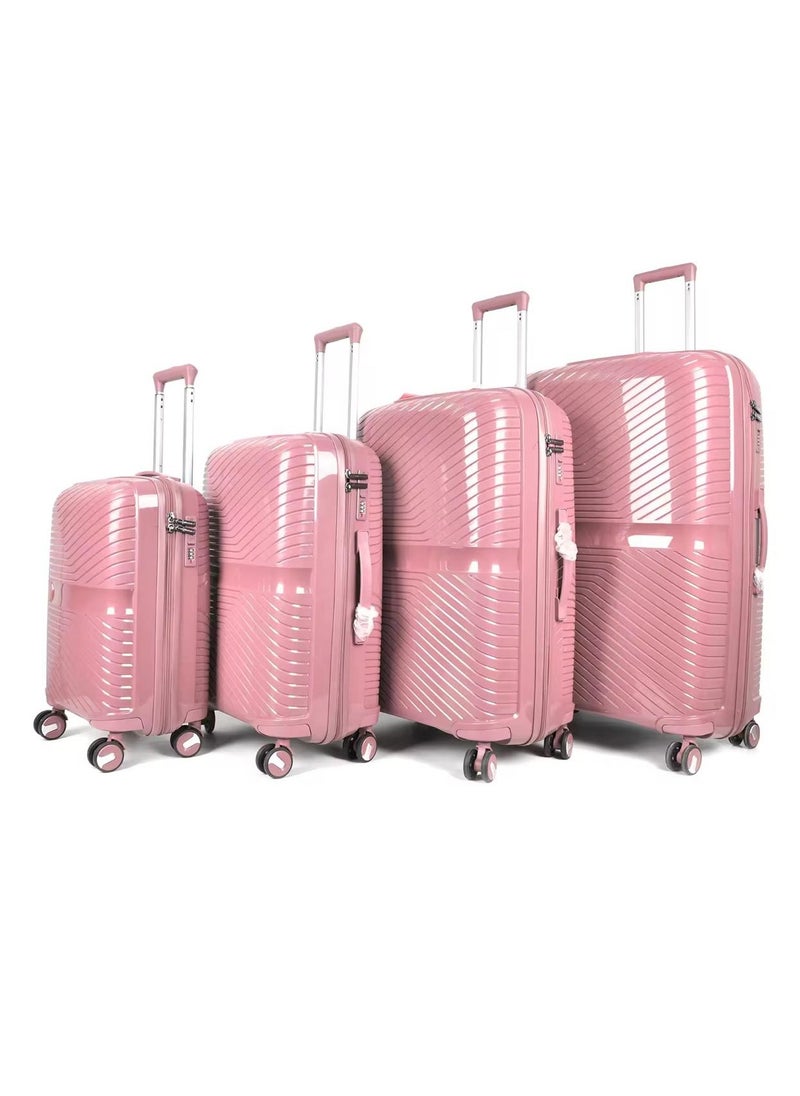 4-Piece Polypropylene Luggage Set – with Anti-Theft Zipper & TSA lock, Unbreakable luggage, 360° Spinner Wheels for Business & Vacations (32