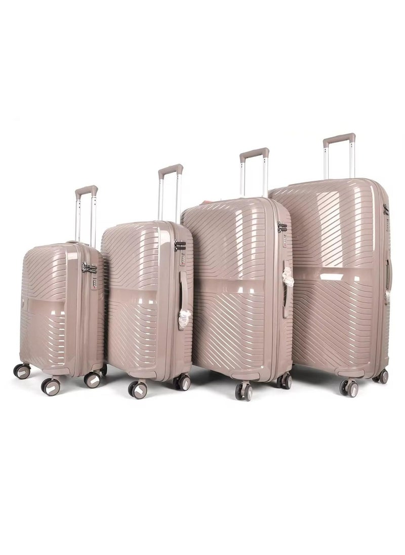 4-Piece Polypropylene Luggage Set – with Anti-Theft Zipper & TSA lock, Unbreakable luggage, 360° Spinner Wheels for Business & Vacations (32