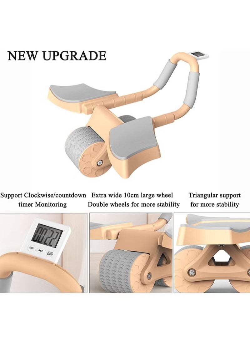 2023 New with Automatic Rebound Ab Abdominal Exercise Roller with Elbow Support and Timer, abs roller wheel core exercise equipment, Perfect Core Exercise Equipment for Home Workouts