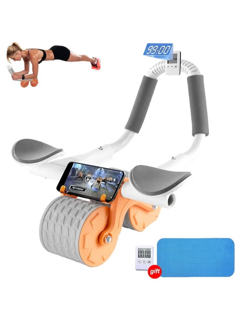 2023 New with Automatic Rebound Ab Abdominal Exercise Roller with Elbow Support and Timer, abs roller wheel core exercise equipment, Perfect Core Exercise Equipment for Home Workouts