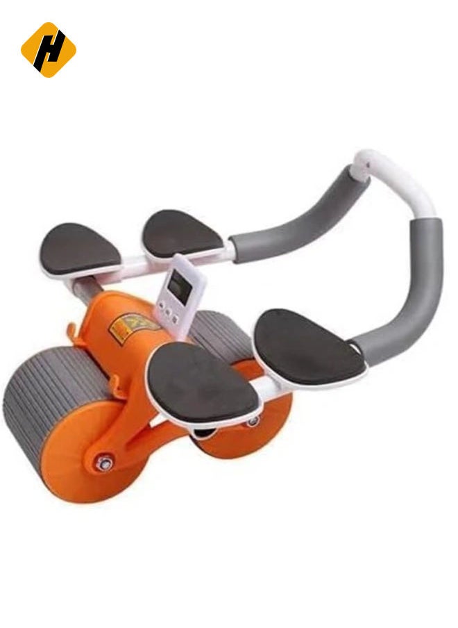 Automatic Abs Roller Wheel with Elbow Support, Rebound Abdominal Wheel Roller, Ab rollers Wheel Exercise Equipment with Knee Pad and Timer for Men Women