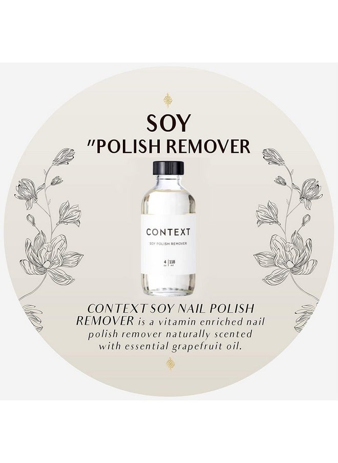 Soy Nail Polish Remover - Natural Acetone Free For Fingernail, Gentle Nontoxic Nail Polish, Quick Polish Remover, Promotes Healthy & Moisturized Nails, 4Oz, 118 Ml