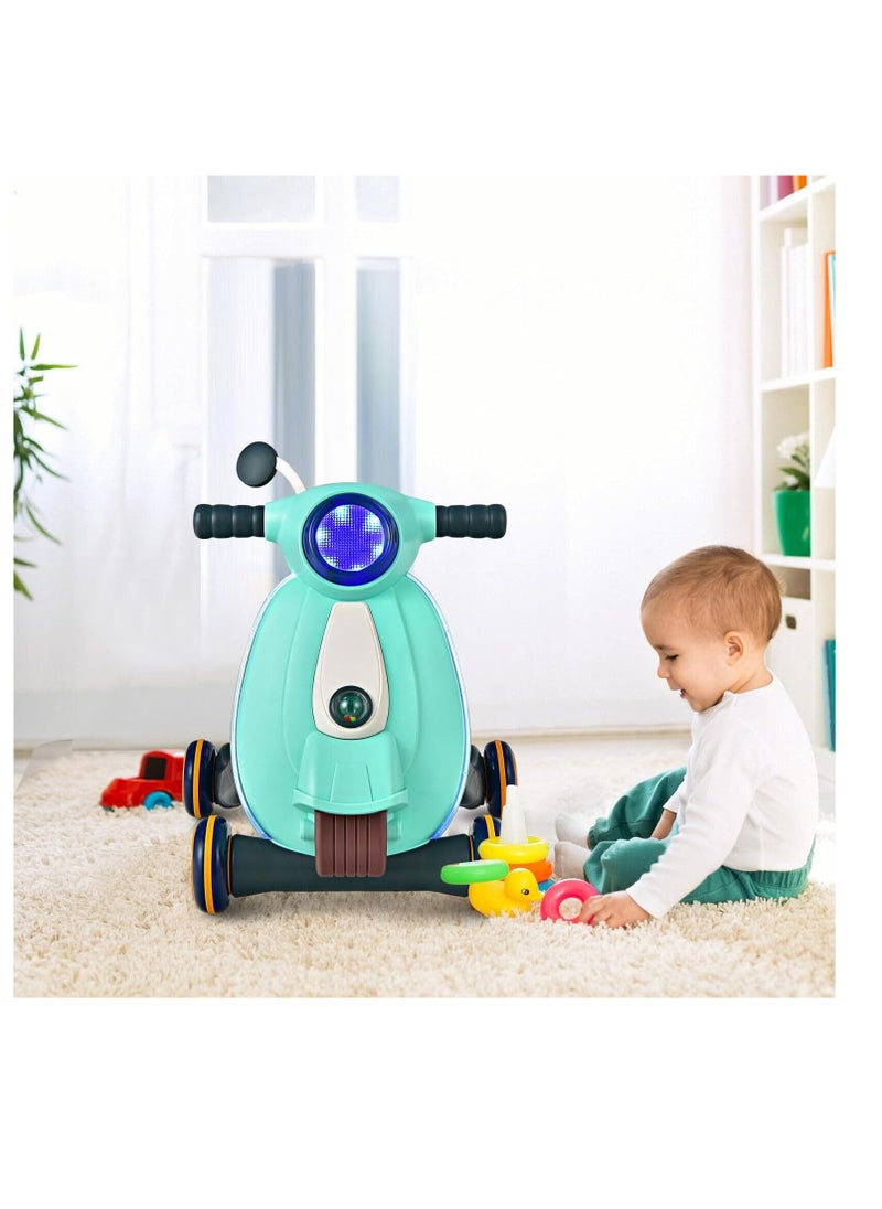 Sit-to-Stand Learning Walker, 2-in-1 Baby Walker, Baby Push Along Walker with Light, Music and Ball, Toddler Walker Educational Toy 12 Months+(Green)