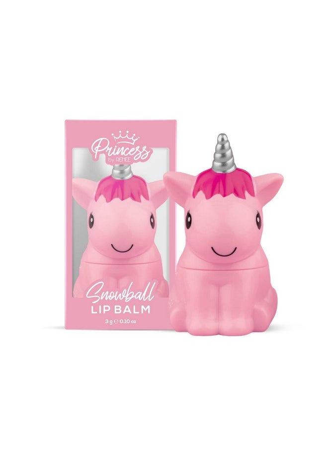 Princess Snowball Lip Balm 3Gm For Pre-Teen Girls | Color - Pink | Enriched With Shea Butter, Cocoa Butter & Vitamin E| Cruelty Free & Vegan