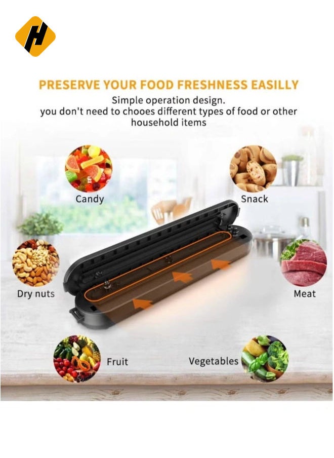 Vacuum Sealer Machine, Compact Automatic Air Sealing System for Food Storage and Food Preservation (with 15 Sealed Bags)