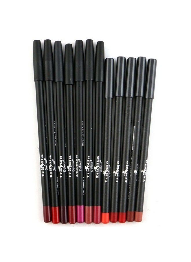 Eluxe Ultra Fine Lip Liner Set Of 12 Color