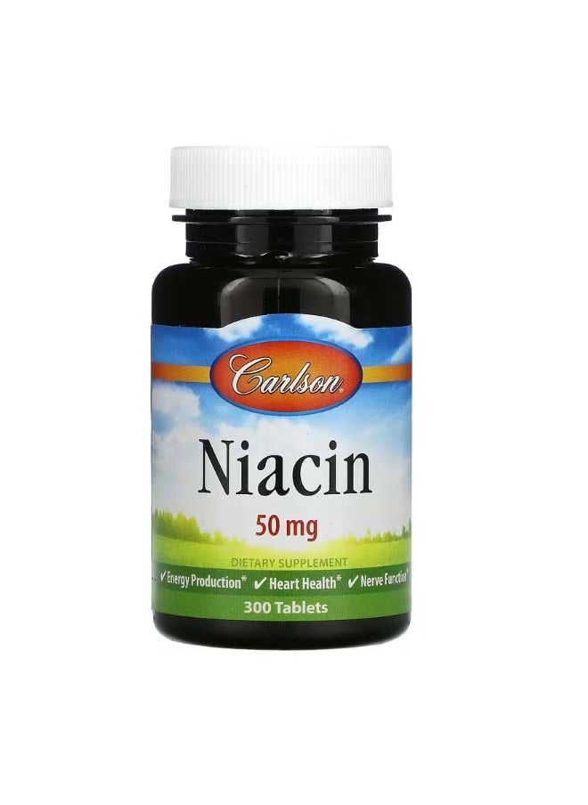 Niacin 50 mg 300 Tablets