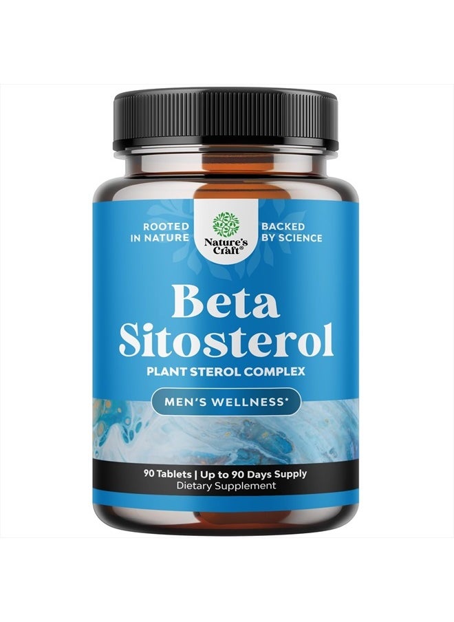 Plant Sterols Complex with Beta Sitosterol - 500mg Beta-Sitosterol Sterols and Stanols Supplement for Prostate Support - Prostate Health Supplement for Men - 90 Tablets