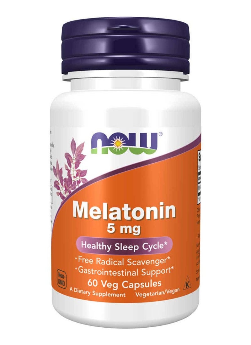 Now Melatonin 5 mg (For Healthy Sleep) Veg Capsules