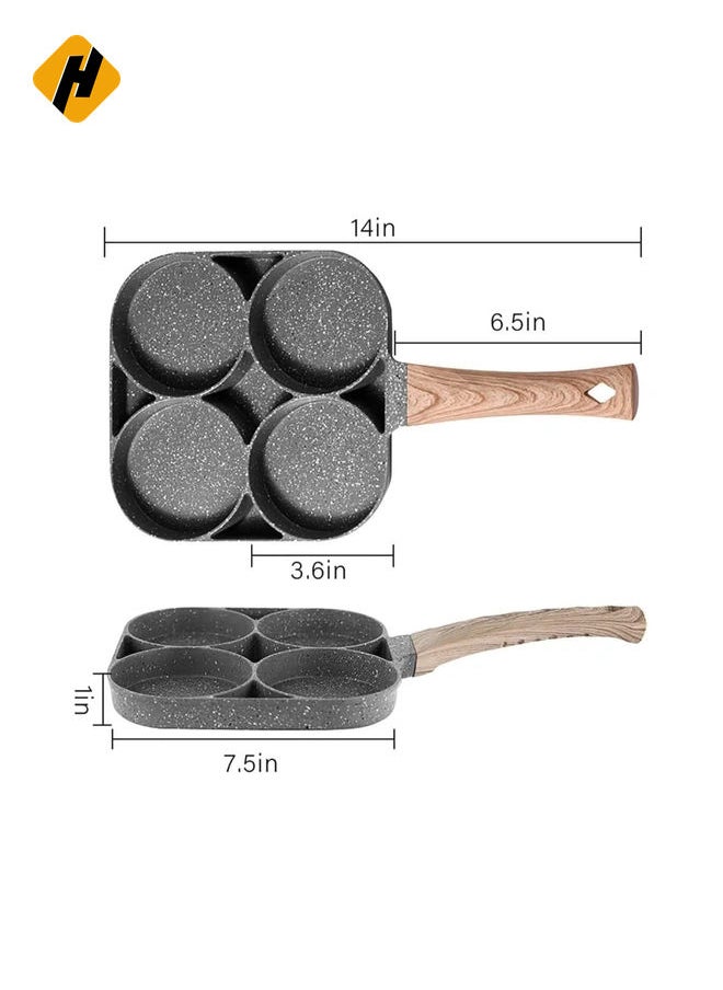 Egg Cooker Frying Pan, 4-Cups Non-Stick Cookware Aluminium Alloy Fried Egg Cooker,Pancake,Omelette Pan